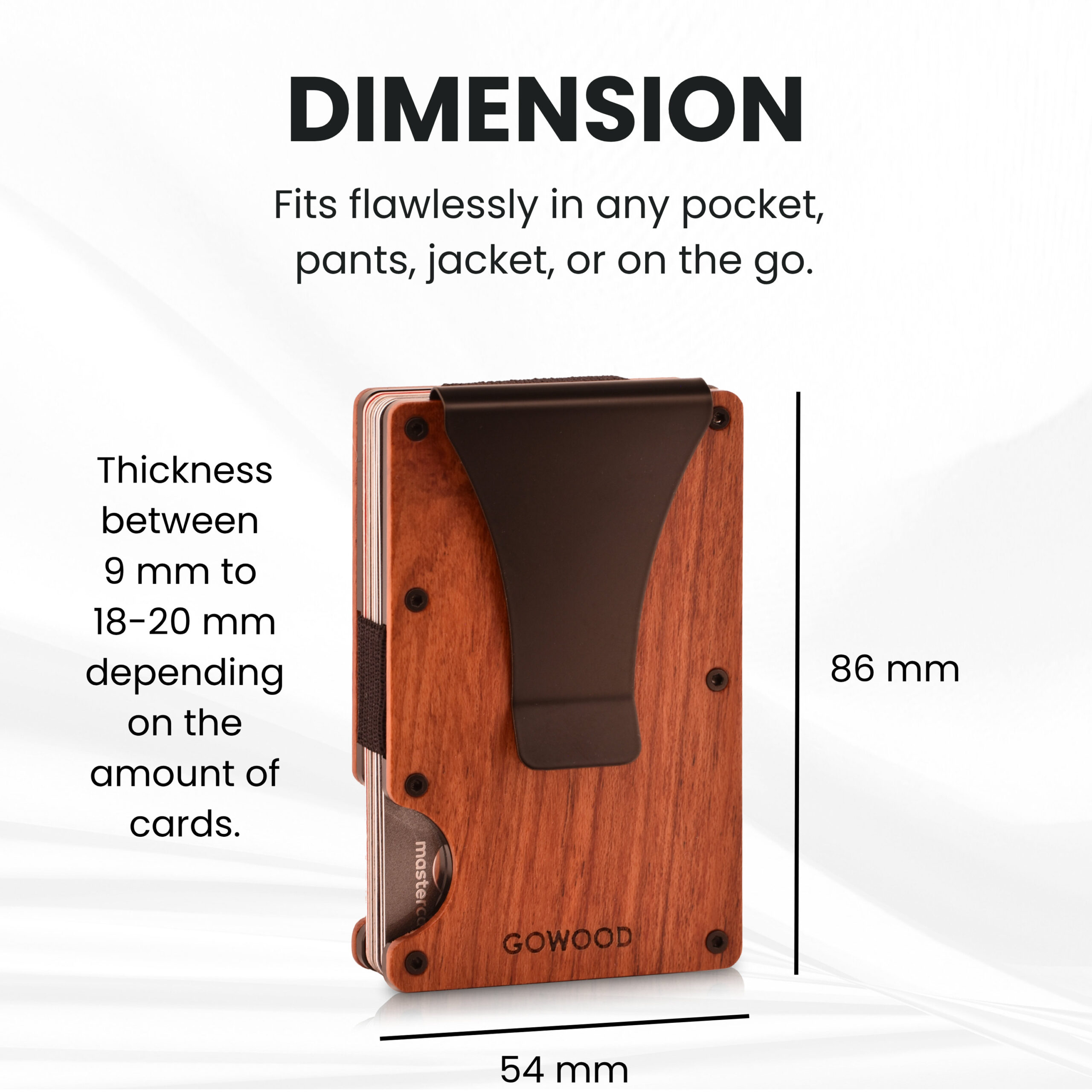 Rosewood wallet and minimalist cardholder with RFID protection