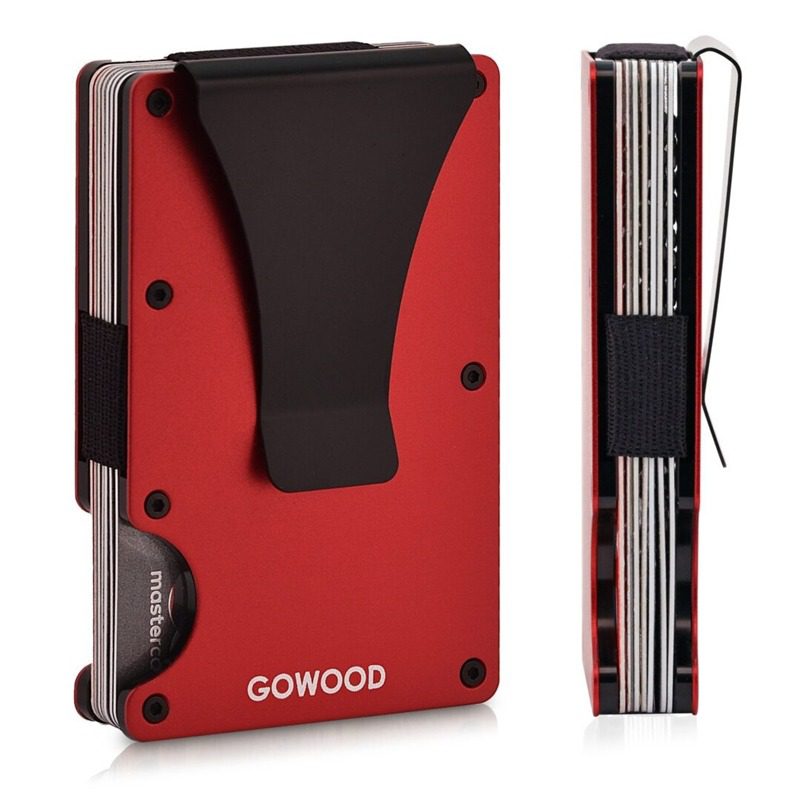 Red Metal Wallet With Protection
