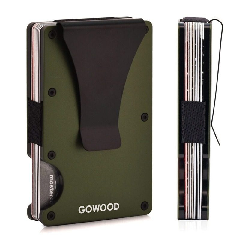 Green Metal RFID Wallets With Protection